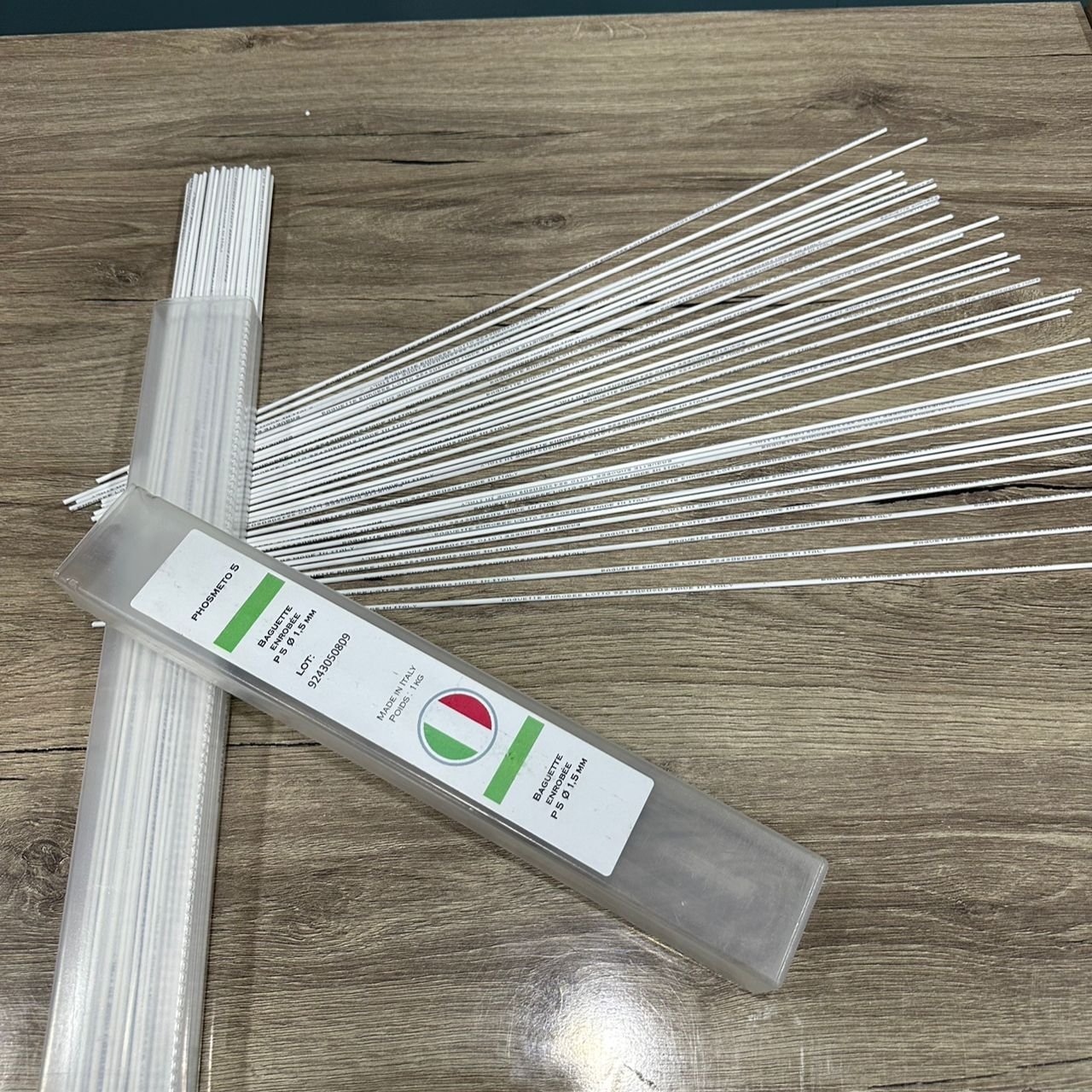 BAGUETTE ARGENT 6 Pourcent ENROBEE DE SOUDURE P5 PHOSMETO5 MADE IN ITALY